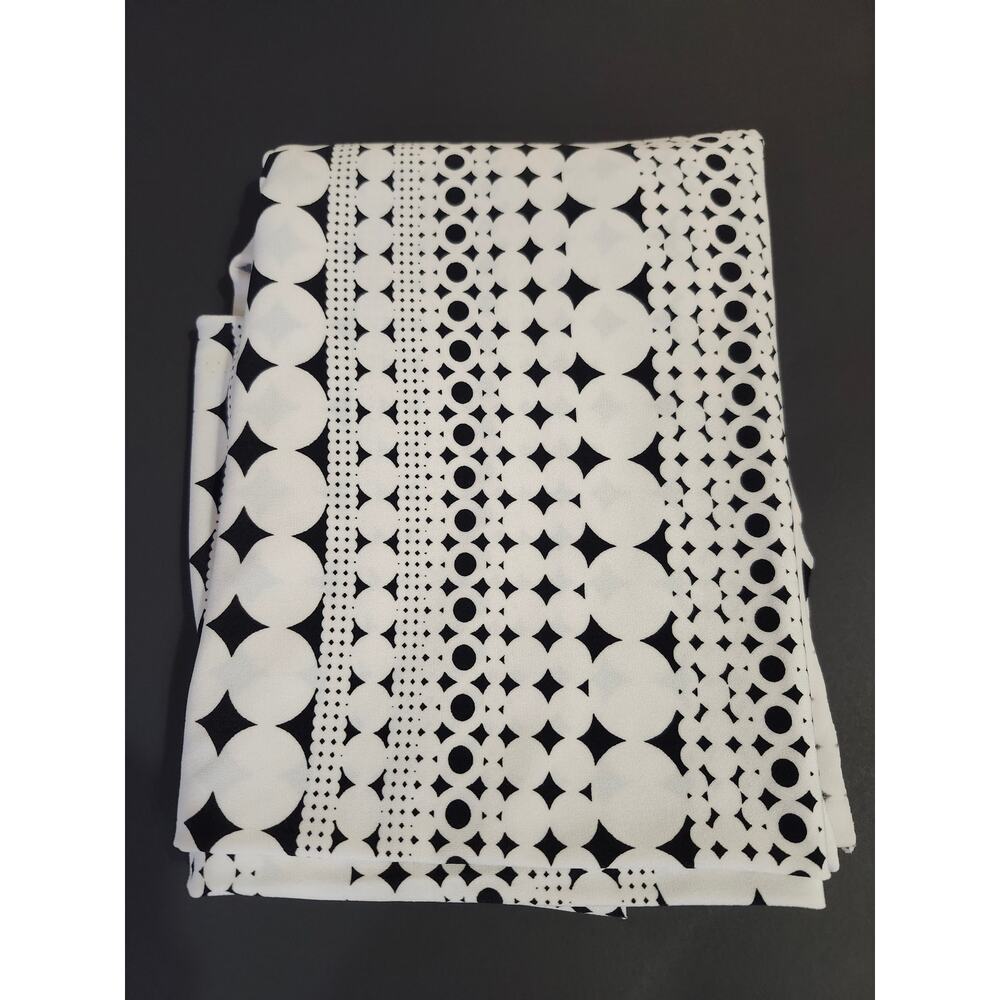 Studio Line Caravel Fabrics Samsung  Polyester Stretch Circles B&W  1 1/2 yds